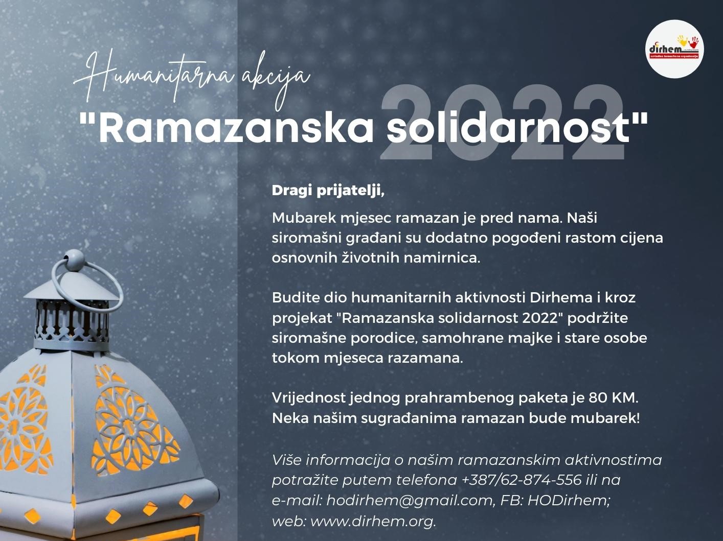 You are currently viewing Humanitarna akcija “Ramazanska solidarnost 2022”