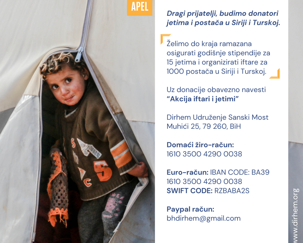 APEL: Iftari i pomoć za siromašne jetime u Turskoj i Siriji